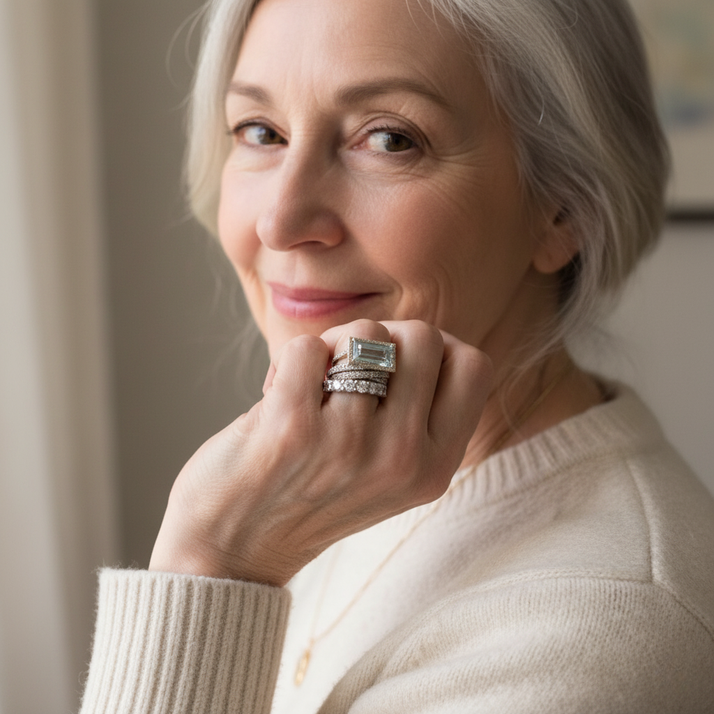 Vintage set prstenova od srebra s staklenim tirkizom