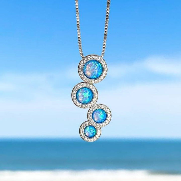 Ogrlica od cirkona s opalom u srebru