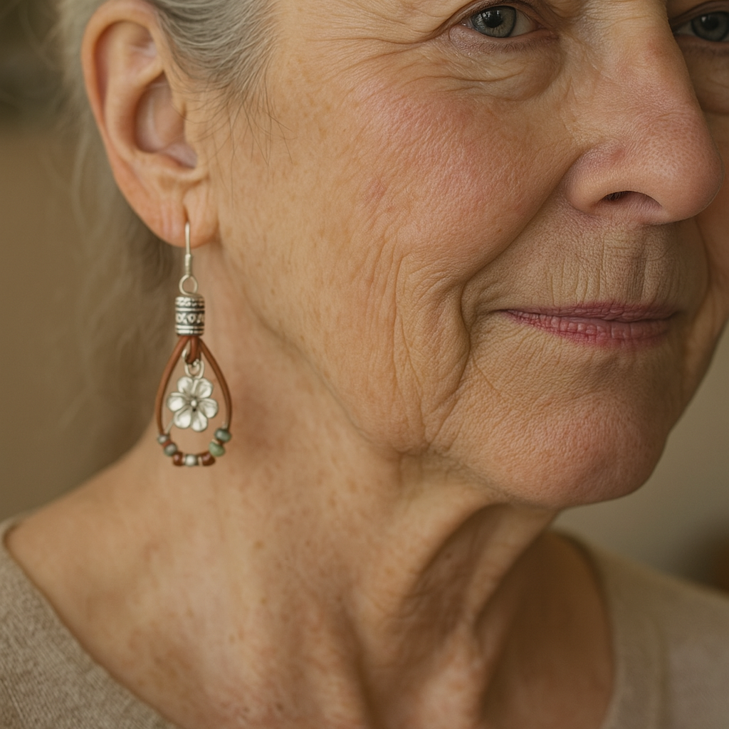 Vintage Cvjetni Naušnice od Kože